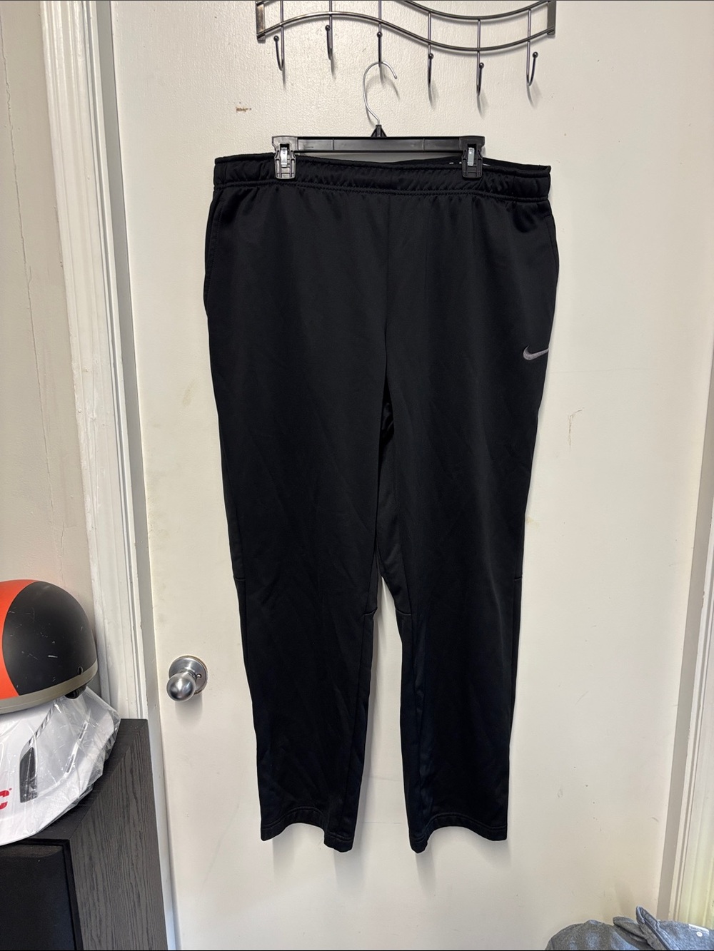 Nike Black Athletic Track Pants with Swoosh